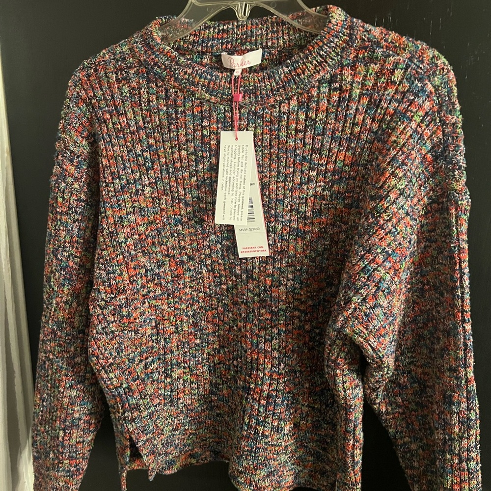 Parker Multicolor Knit Crew Neck Sweater